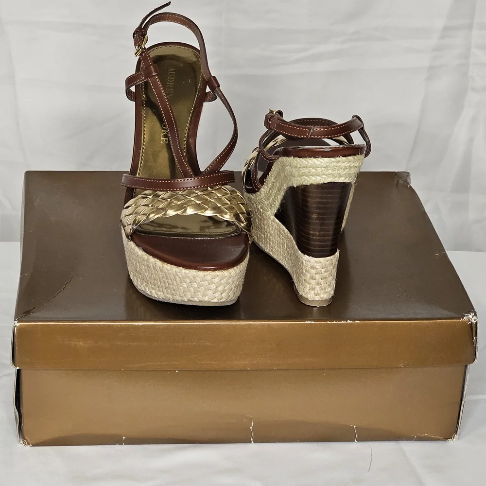 Audrey Brooke Bohemian Brown and Gold Women's Sandals